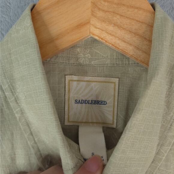 Saddlebred Shirt Mens Small Button Down Short Sleeve Cotton Floral Aztec Print - Picture 4 of 9